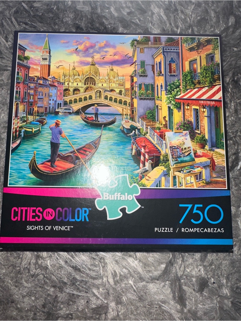 Buffalo David Bitton Cities in Color Venice Puzzle — Blue, Pink, Yellow, Green